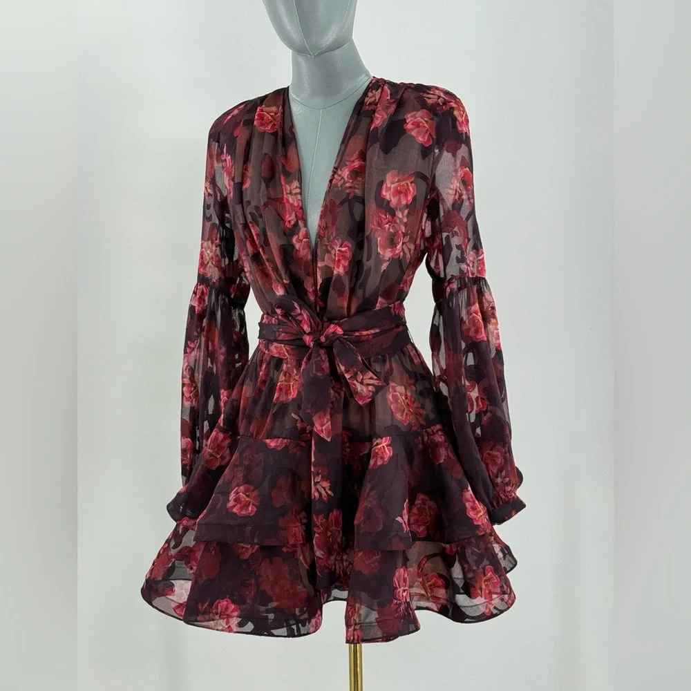 🆕 BRONX & BANCO 🧿 NWOT Bedouin Coastal Mini Dress, Rose Burnout - Sz S US 4 - Picture 3 of 17